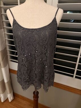 Buckle Boutique lace sequined tank top
